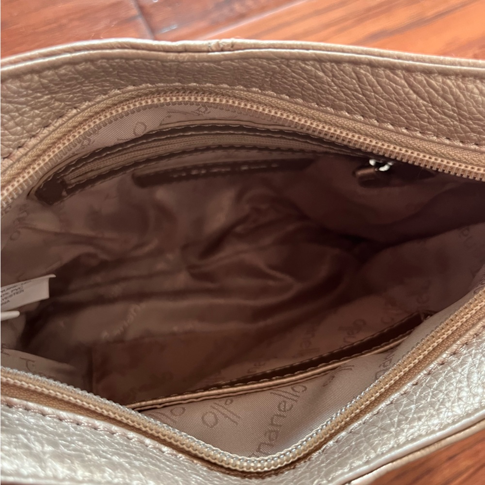 TIGNANELLO Soft Metallic Gold Crossbody Bag - Picture 2 of 6